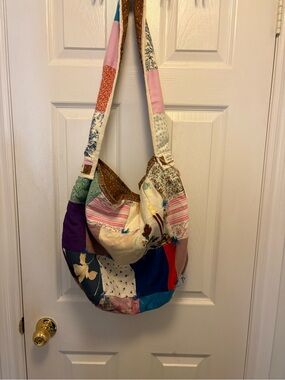 Handmade Patchwork Multicolor Hobo Shoulder Bag - Casual Everyday Tote